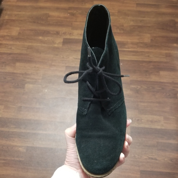 Women's Leather Wedge Booties - Picture 3 of 7